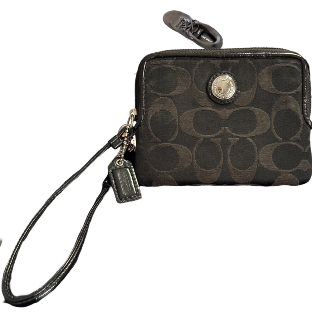 Coach small black wristlet